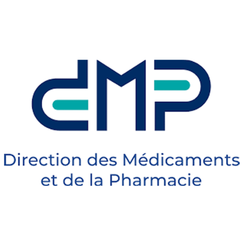 Logo of Direction des Medicaments et de la Pharmacie on a white background
